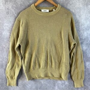 🔺SOLD🔺 Buck Mason Knit Pullover Sweater Men Large Green Crewneck Fisherman Knit
